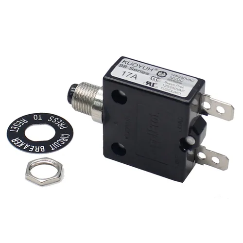 Vista 17 de Disyuntor térmico genuino 3A 125/250VCA 32VDC serie 98 pulsador para restablecer interruptor de sobrecarga térmica con terminales de conexión rápida