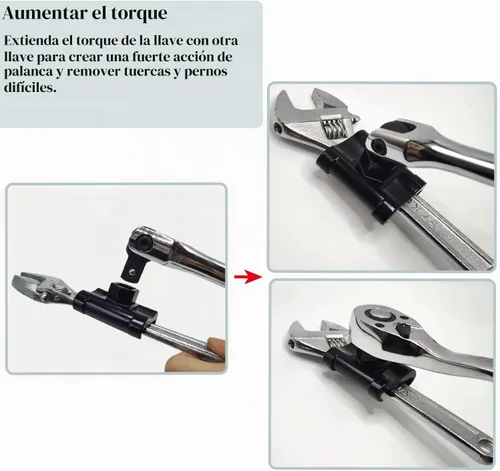 Vista 3 de Extensor de llave universal para llave hexagonal de 1/2 pulgada