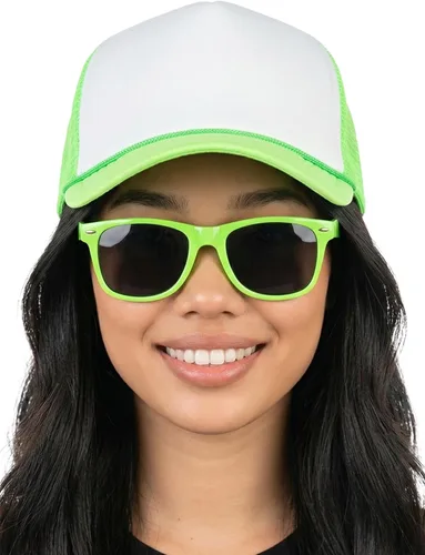 Vista 31 de Funky Junque Sombrero de camionero ligero Snapback de espuma de malla en Negro/Negro