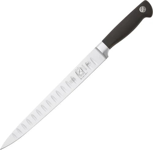 Vista 32 de Cuchillo para carne forjado Mercer Culinary Genesis de 10 pulgadas, Cuchillo rígido, forjado para deshuesar, 15,24 cm, 6", Acero/negro