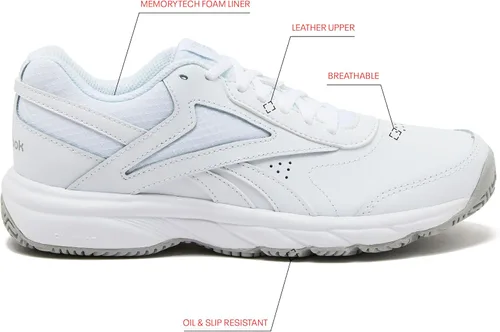 Vista 2 de Reebok Work N Cushion Non Slip Work Shoes for Men, Black or White Safety Sneakers