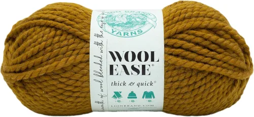 Vista 77 de Lion Brand Yarn - Ovillo de lana Wool-Ease Thick & Quick color fuerza aérea Super Bulky Wool Acrylic Blend Fiber for Soft Hats, Sweaters, Chunky