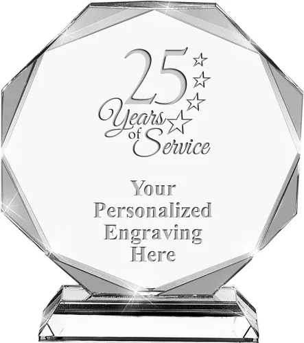 Vista 20 de Premio de cristal personalizado de 6.75 pulgadas con grabado - Premios de trofeos personalizados