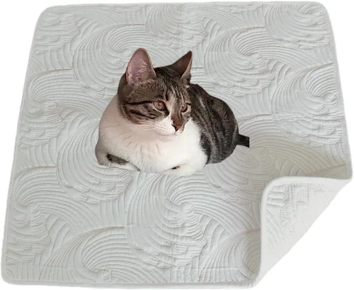 Vista 8 de Almohadillas cuadradas de tela lavables para perros y gatos pequeños, 28 x 28 pulgadas, funda de sofá multicapa para sofá, protector de muebles