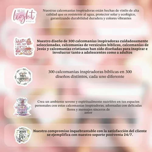 Vista 7 de 300 piezas de pegatinas cristianas inspiradoras SLAPAFLIFE - Diseños de versículos bíblicos para diario, motivacional y edificante