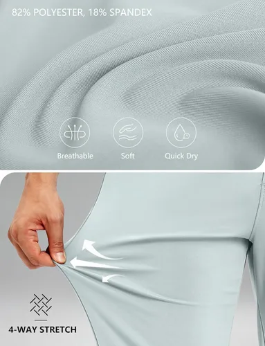 Vista 5 de Pantalones deportivos para hombre con bolsillos con cremallera, pantalones deportivos elásticos para entrenamiento, gimnasio, golf, correr, casual