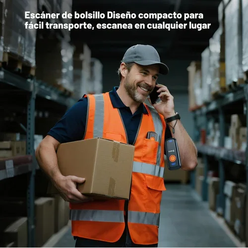 Vista 8 de Eyoyo Mini escáner de código de barras Bluetooth: escaneo 1D rápido y preciso, escáner de código de barras inalámbrico y USB con cable