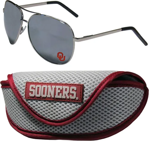 Vista 13 de Siskiyou Sports Arkansas Razorbacks Aviator Sunglasses and Sports Case