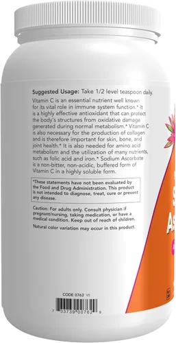 Vista 3 de NOW Suplementos, ascorbato de sodio en polvo, tamponado, protección antioxidante*, 3 libras