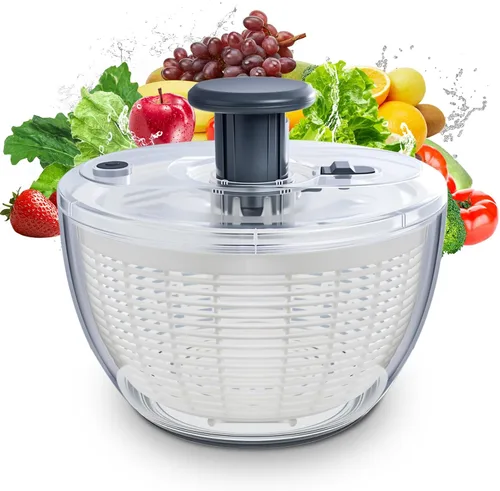 Vista 8 de Molinillo de ensalada mediano de 4.2 cuartos de galón, lavadora de verduras 4.23Qt