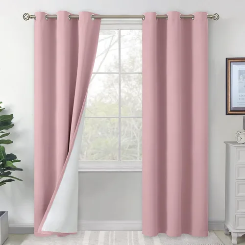 Vista 69 de BGment - Cortinas blackout blancas para dormitorio de 84 pulgadas de largo, juego de 2 paneles, cortinas para dormitorio con aislamiento térmico
