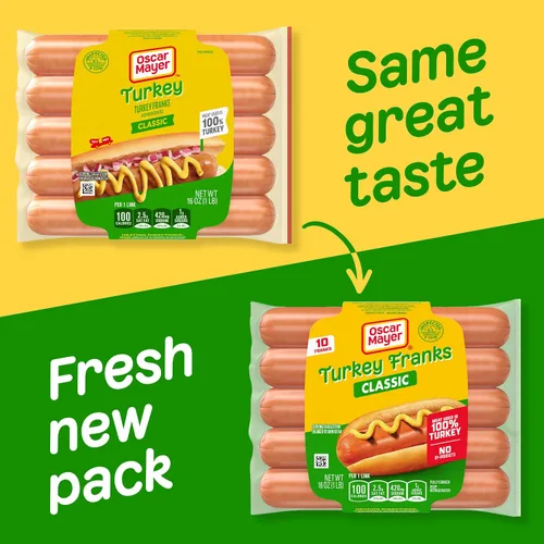 Vista 4 de Oscar Mayer Pavo Franks Hot Dogs (paquete de 10 unidades)