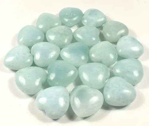 Vista 3 de 1PC Aguamarina Corazón Natural Azul Lechoso Berilo Piedra Preciosa Cristal Mineral Coleccionable Decoración Espécimen Reiki - Brasil