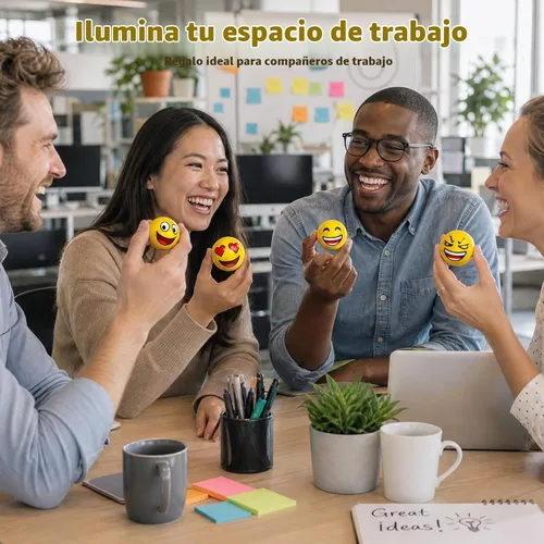 Vista 7 de LovesTown Mini bolas antiestrés, 36 bolas de 2 pulgadas con cara sonriente para apretar, color amarillo, divertidas, de espuma, juguetes