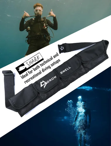 Vista 9 de Cinturón de peso para buceo con 4 bolsillos, hebilla de liberación rápida y cinturón de peso de bolsillo de buceo de ajuste cómodo con protección