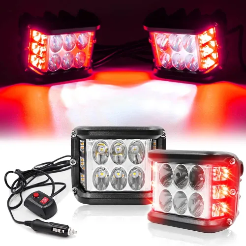 Vista 11 de Luces LED de 4 pulgadas con disparador lateral, luces estroboscópicas de doble color DRL e interruptor para camión, SUV, todoterreno, ATV, UTV 4x4