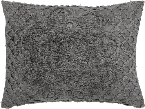 Vista 4 de Better Trends - Colchas de chenilla tamaño individual, gris carbón 100% algodón chenilla con diseño de medallón acolchado, cubierta de cama suave