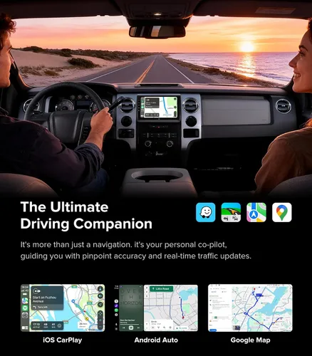 Vista 7 de Estéreo de coche Android 13 de 9 pulgadas para Ford F150 2009-2014 (solo CA manual), unidad principal inalámbrica CarPlay Android Auto con dos