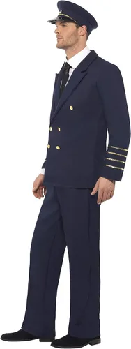Vista 2 de Smiffy's - Disfraz de piloto para hombre con chaqueta y sombrero