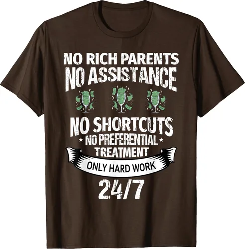 Vista 7 de Camiseta No Rich Parents Just Only Hard Work, Negro -, Pequeña