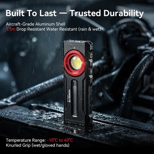 Vista 9 de lexall Linterna, linterna EDC recargable, linterna LED, linterna plana de 1200 lúmenes con luz RGB, luz de bolsillo para emergencia (1, rojo)