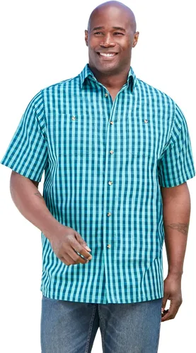 Vista 3 de KingSize Camisa deportiva estampada de manga corta para hombre grande y alto