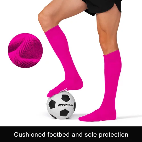 Vista 4 de FITRELL Paquete de 23 calcetines de fútbol para jóvenes, niños y adultos, calcetines de béisbol y softbol para hombres, mujeres, niños y niñas