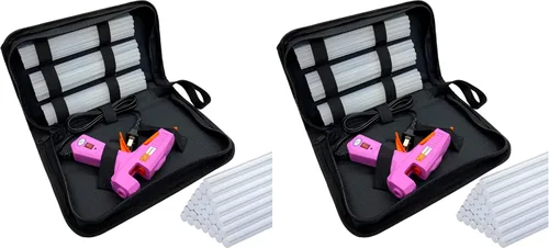 Vista 8 de Liumai Kit de pistola de pegamento caliente con 30 barras de pegamento, mini pistola de pegamento termofusible con estuche de transporte