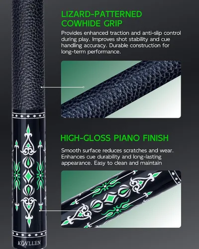 Vista 7 de KONLLEN Carbon Fiber Pool Cue SET,58 Inch,Low Deflection 1.0-AK-03F-Set1