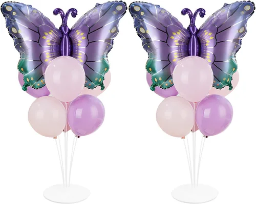 Vista 9 de Kit de soporte para globos de fiesta de fútbol 2 juegos con 2 globos de rugby de aluminio tipo bola, centro de mesa temático de fútbol para mesas