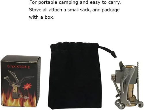 Vista 5 de DESERT & FOX Mini estufa de camping ultraligera, 2600 W de potencia de aleación de titanio plegable automática herramienta de utensilios de cocina