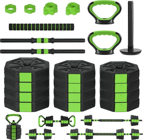 Vista 6 de 3 In 1 Octagonal Adjustable Dumbbell Set, 44/88LBSFree Weights Dumbbells with Anti-Slip Handle, Versatile Dumbbells Set of 2 with Connector for Home