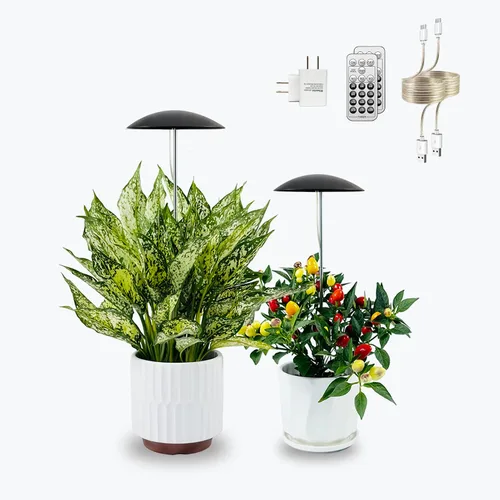 Vista 7 de Luces LED de cultivo para plantas de interior, paquete de 2, luces inteligentes de espectro completo USB para plantas pequeñas con control remoto