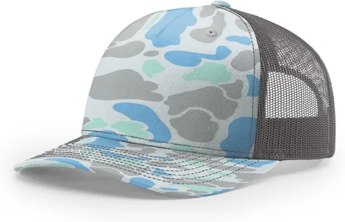 Vista 10 de Richardson 112 - Gorra de camionero de 5 paneles de alta calidad, ajustable, gorra Richardson en blanco estructurada Bark Duck Camo / Marrón