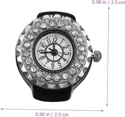 Vista 8 de Abaodam Ring Watch Electronic Finger Watch relojes para Hombre Watch Ring Decorative Mens Diamond Watches Finger