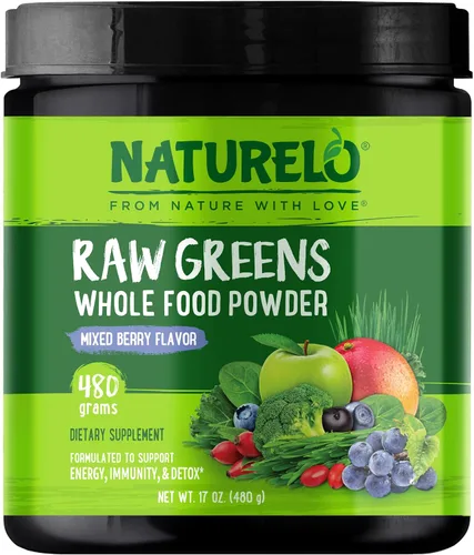 Vista 11 de NATURELO Polvo de superalimento de verduras crudas 240 gramos, mezcla de bayas - Apoya la energía, la inmunidad y la desintoxicación - Incluye