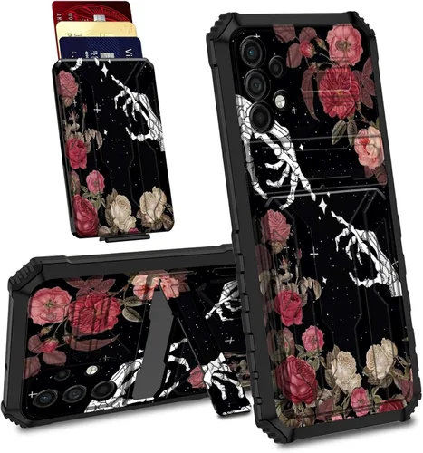 Vista 27 de Funda para Samsung Galaxy A53 5G con ranura desmontable para tarjetero, función atril, doble capa, resistente, a prueba de golpes, funda oculta
