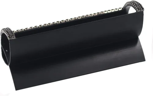 Vista 4 de Bling - Tarjetero de aluminio para escritorio, pantalla de tarjetas de visita con diamantes de imitación, soporte para tarjetas de visita de Negro