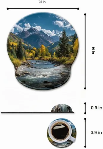 Vista 5 de HOPONY Alfombrilla de mouse con reposamuñecas, ergonómica, soporte de muñeca para escritorio, alfombrilla de mouse grande para mouse inalámbrico