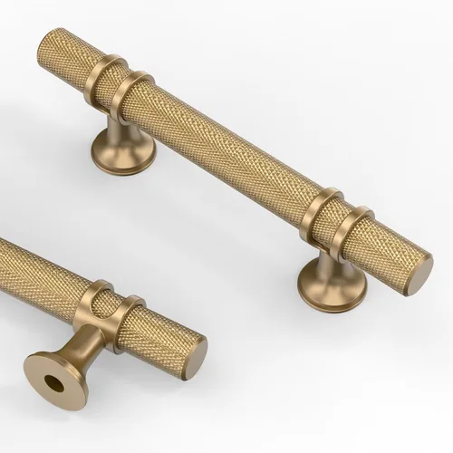 Vista 12 de Asidrama - Paquete de 10 manijas para gabinete de cocina de 3 pulgadas (76mm) de color negro mate y bronce champán, tiradores para gabinete