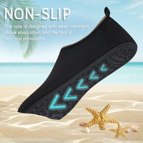 Vista 2 de ANLUKE - Zapatos de agua de secado rápido para mujeres y hombres, estilo calcetines, sensación de pies descalzos, ideales para yoga, playa, natación
