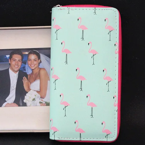 Vista 7 de Monedero y cartera largo con diseño de unicornio arcoíris