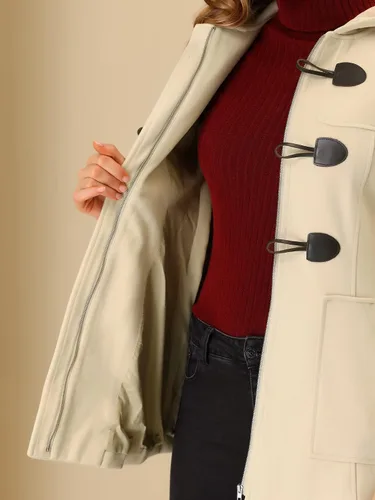 Vista 5 de Allegra K Abrigo de invierno casual con capucha para mujer