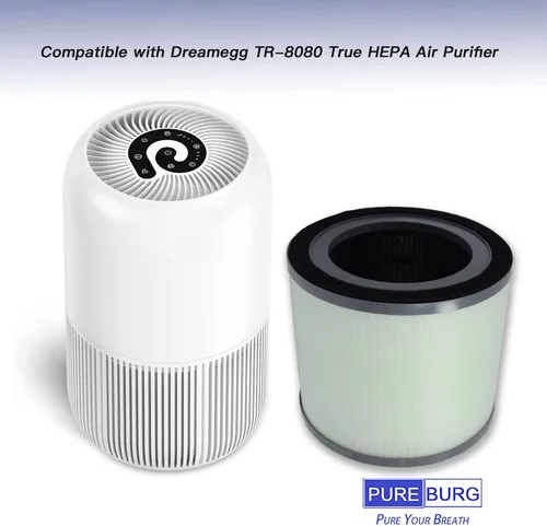 Vista 2 de PUREBURG Filtro de repuesto compatible con el purificador de aire Dreamegg TR-8080, paquete de 2 compuestos orgánicos volátiles de carbón activado