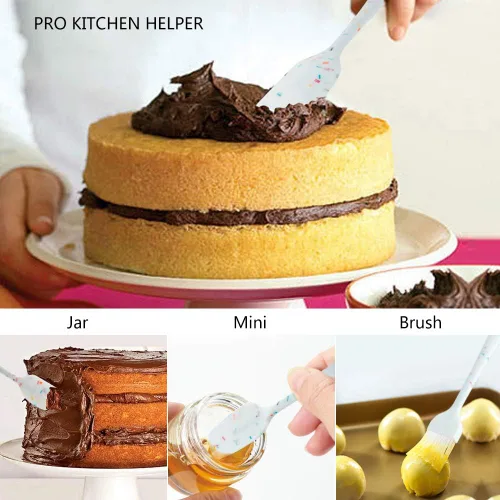 Vista 6 de SHEbaking Juego de espátulas de silicona para freidora de aire y muffins, juego de 6 piezas