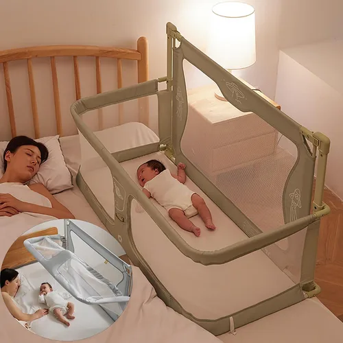 Vista 8 de 3 en 1 moisés de bebé, cama de dormir co para bebé, para cama de bebé en cama, cuna portátil, ventana de malla transpirable y visible, cubierta
