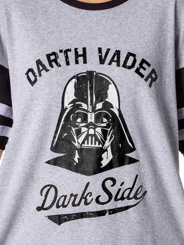 Vista 3 de INTIMO Star Wars Darth Vader Varsity - Camisón de fútbol americano de gran tamaño para mujer