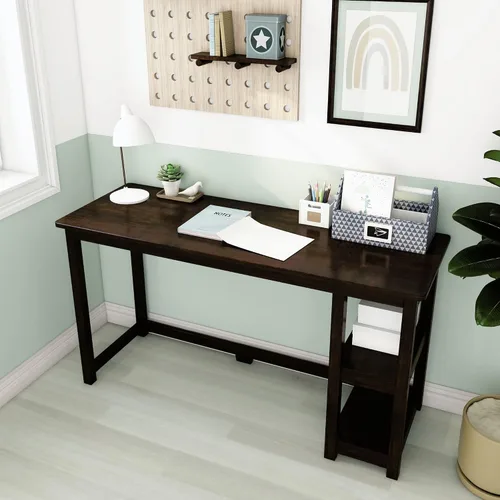 Vista 14 de Max & Lily Escritorio de madera maciza con estantes, 47 pulgadas, azul