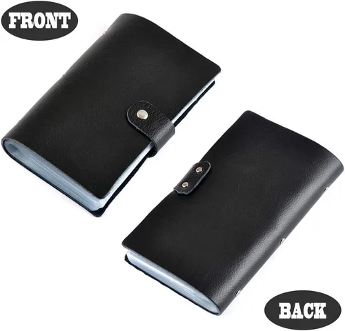Vista 2 de boshiho Leather Credit Card Holder Business Card Case Book Style 90 Count Name ID Card Holder Book