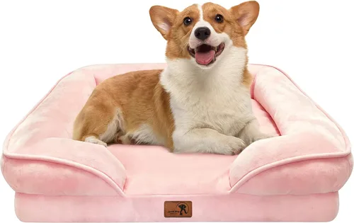 Vista 15 de Spotted Play Cama ortopédica para perros con lados, sofá cama para perros pequeños, sofá cama de espuma de apoyo para mascotas con funda extraíble